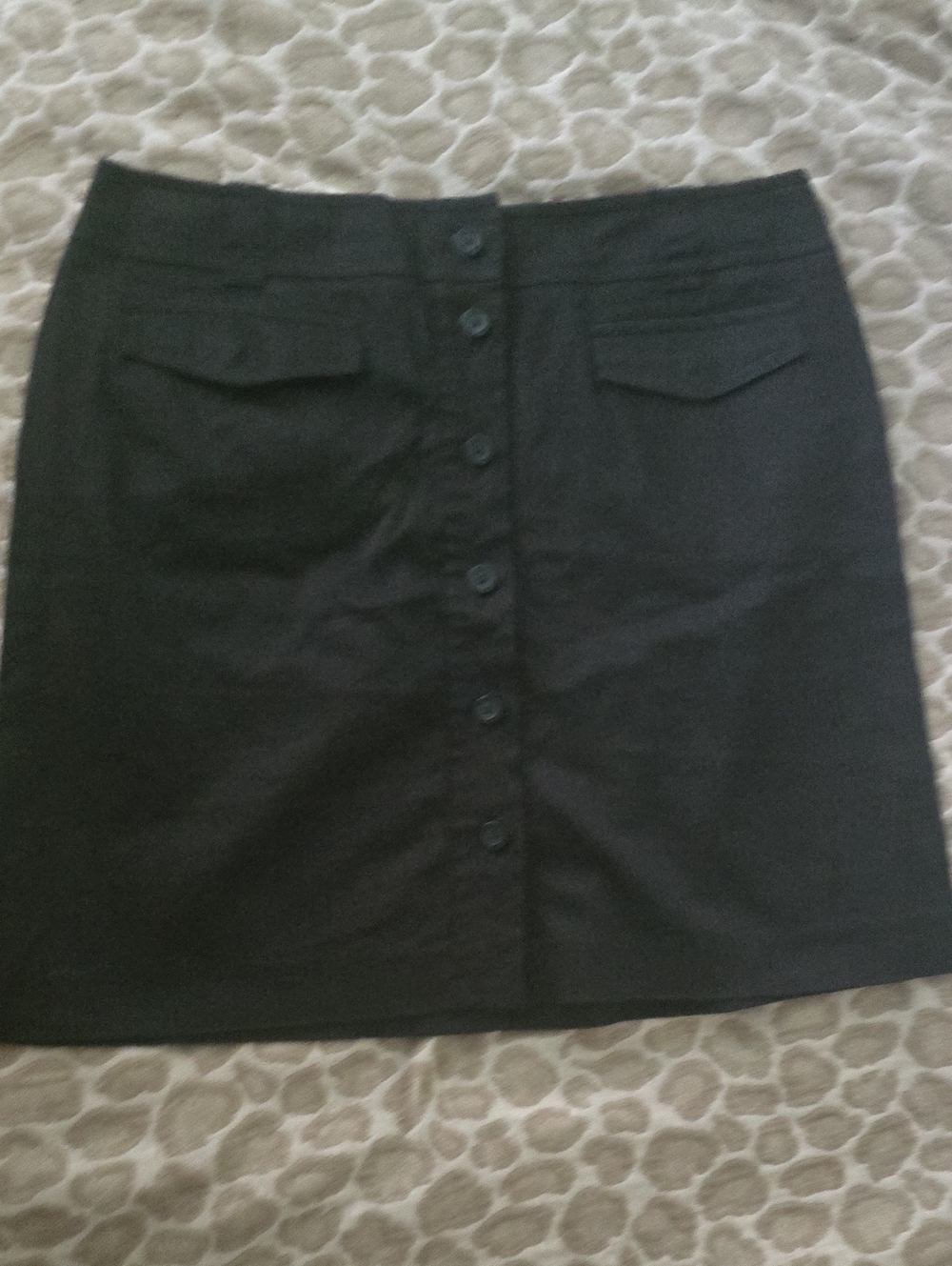 Jones New York Black Button-Front Mini Skirt